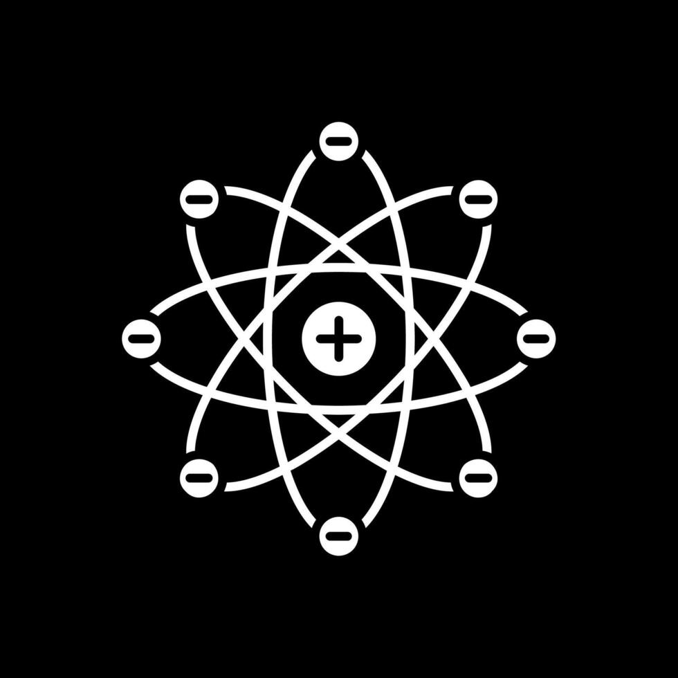 Atom Glyph Inverted Icon vector