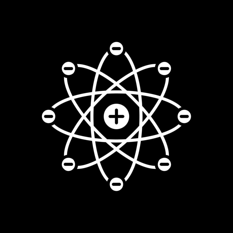 Atom Glyph Inverted Icon vector