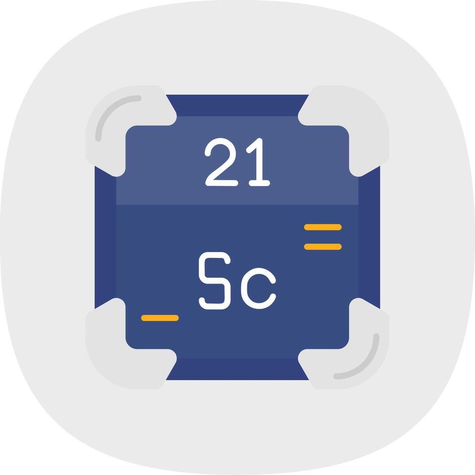 Scandium Flat Curve Icon vector