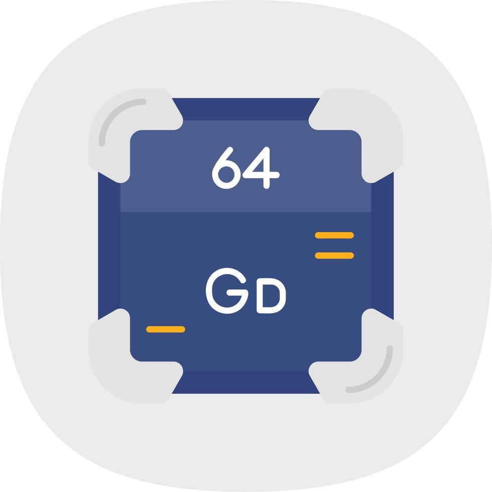 Gadolinium Flat Curve Icon vector