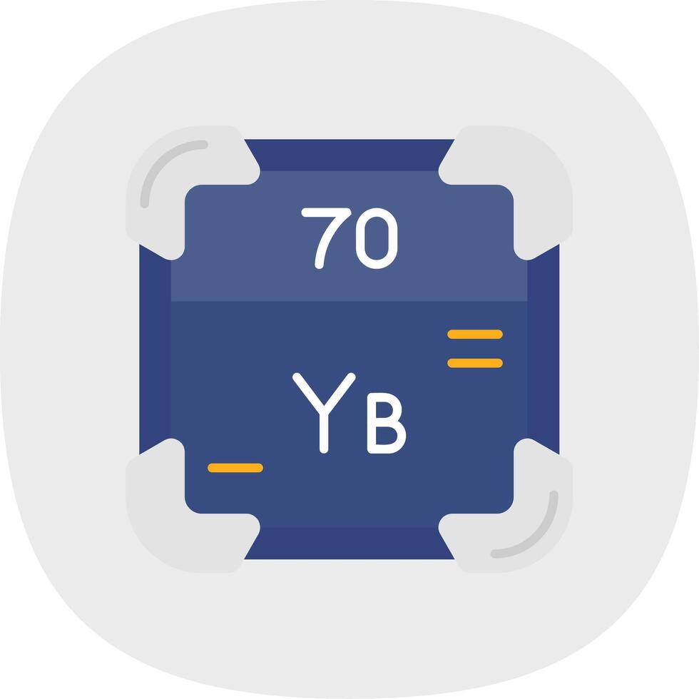 Ytterbium Flat Curve Icon vector