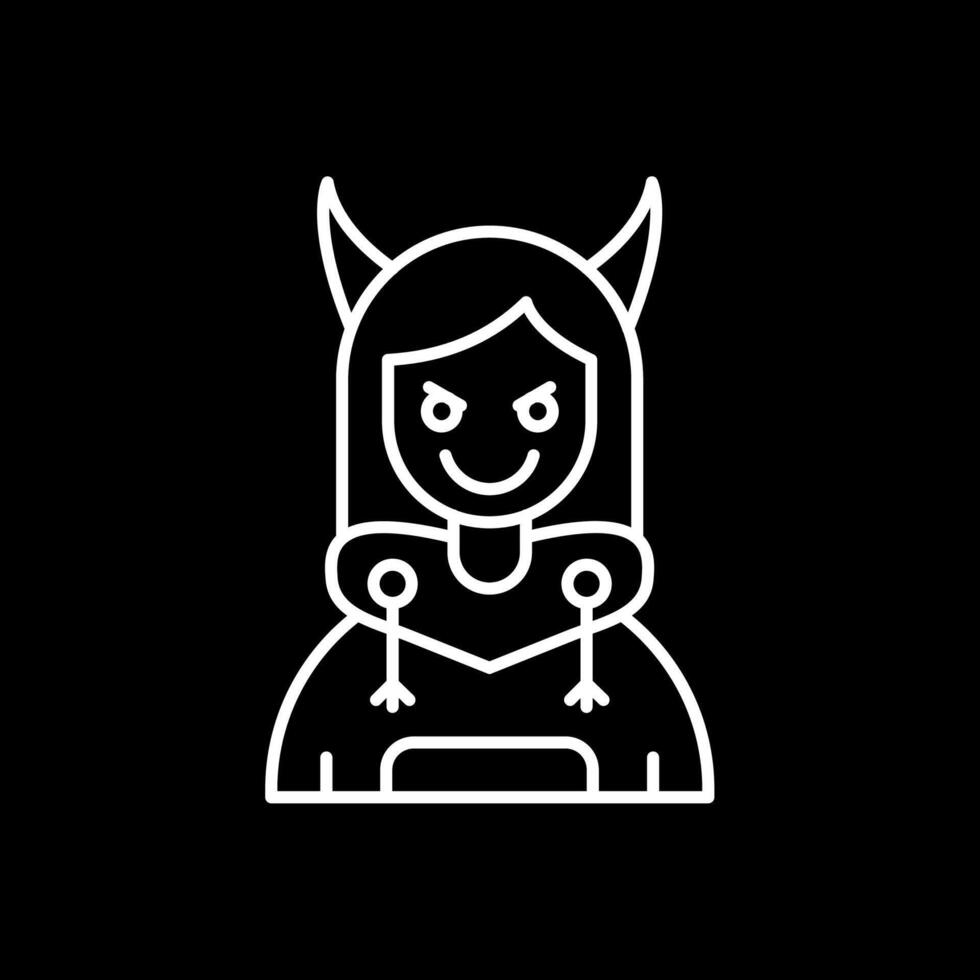 Demon Line Inverted Icon vector