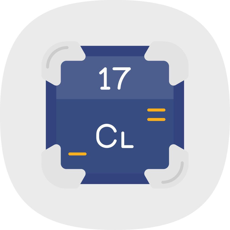 Chlorine Flat Curve Icon vector