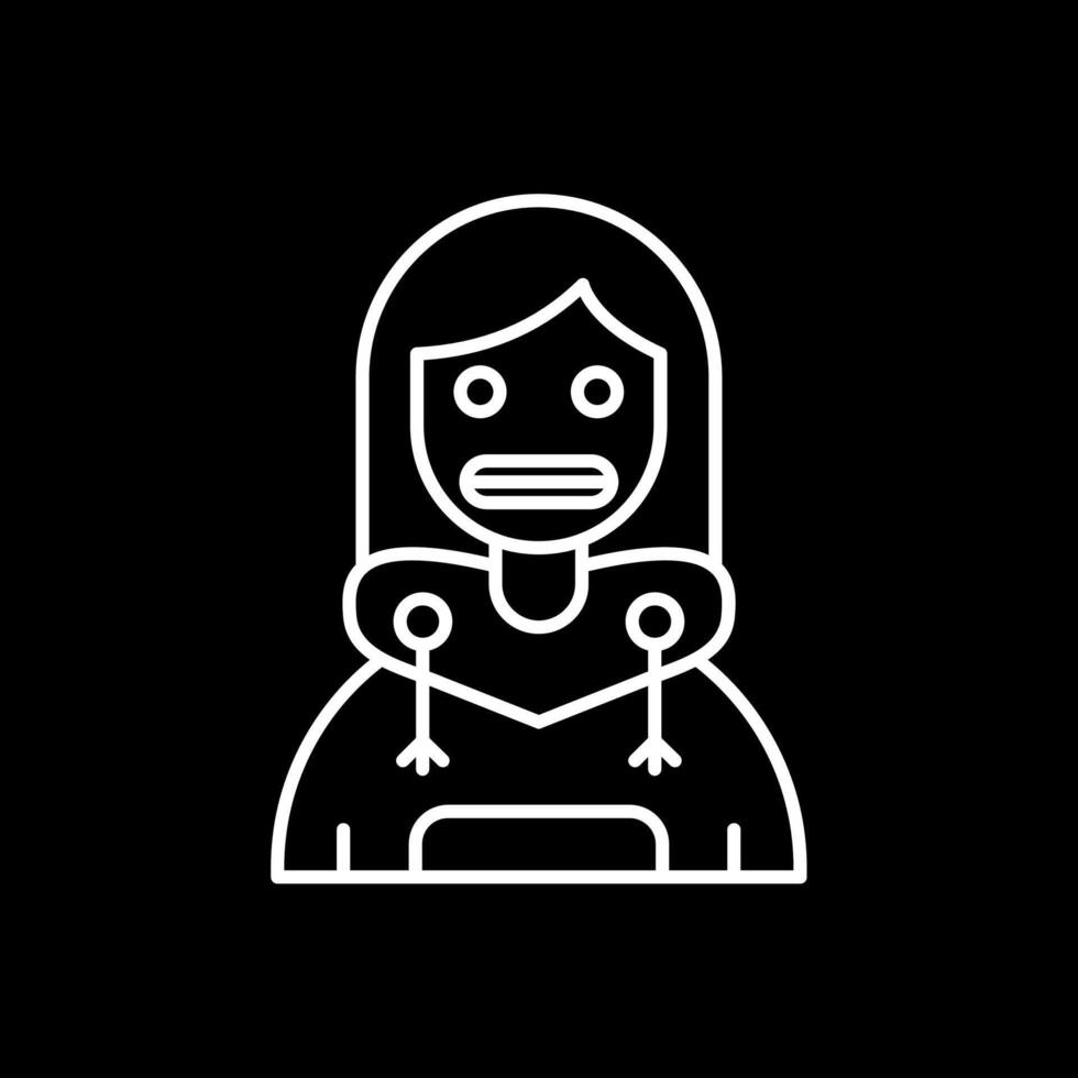 Shocked Line Inverted Icon vector