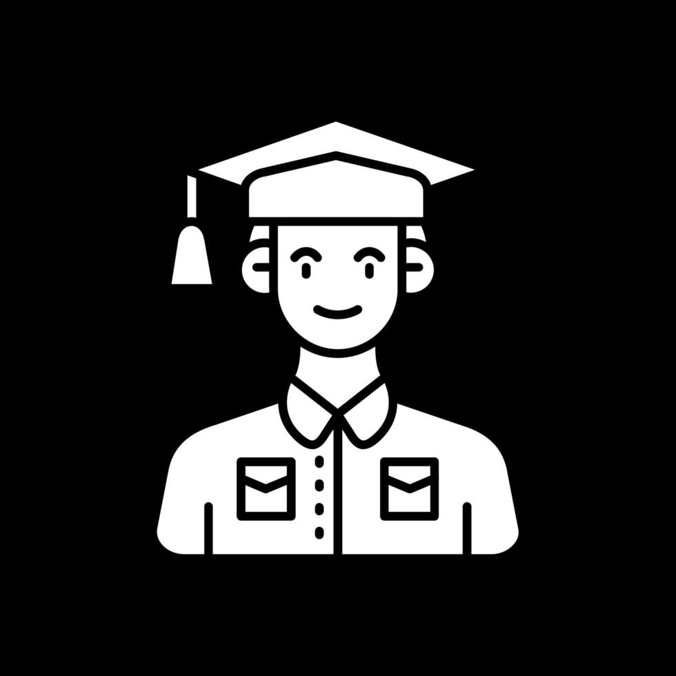 Student Glyph Inverted Icon vector
