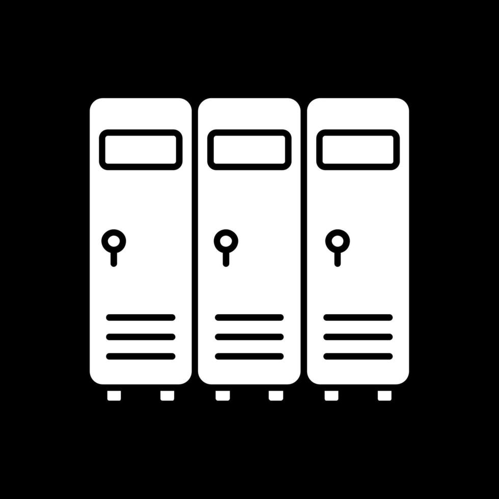 Lockers Glyph Inverted Icon vector