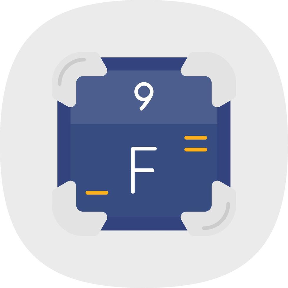 Fluorine Flat Curve Icon vector