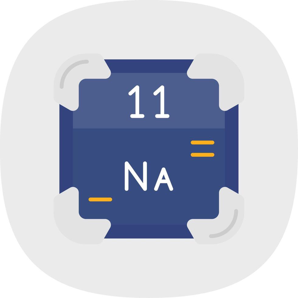 Sodium Flat Curve Icon vector