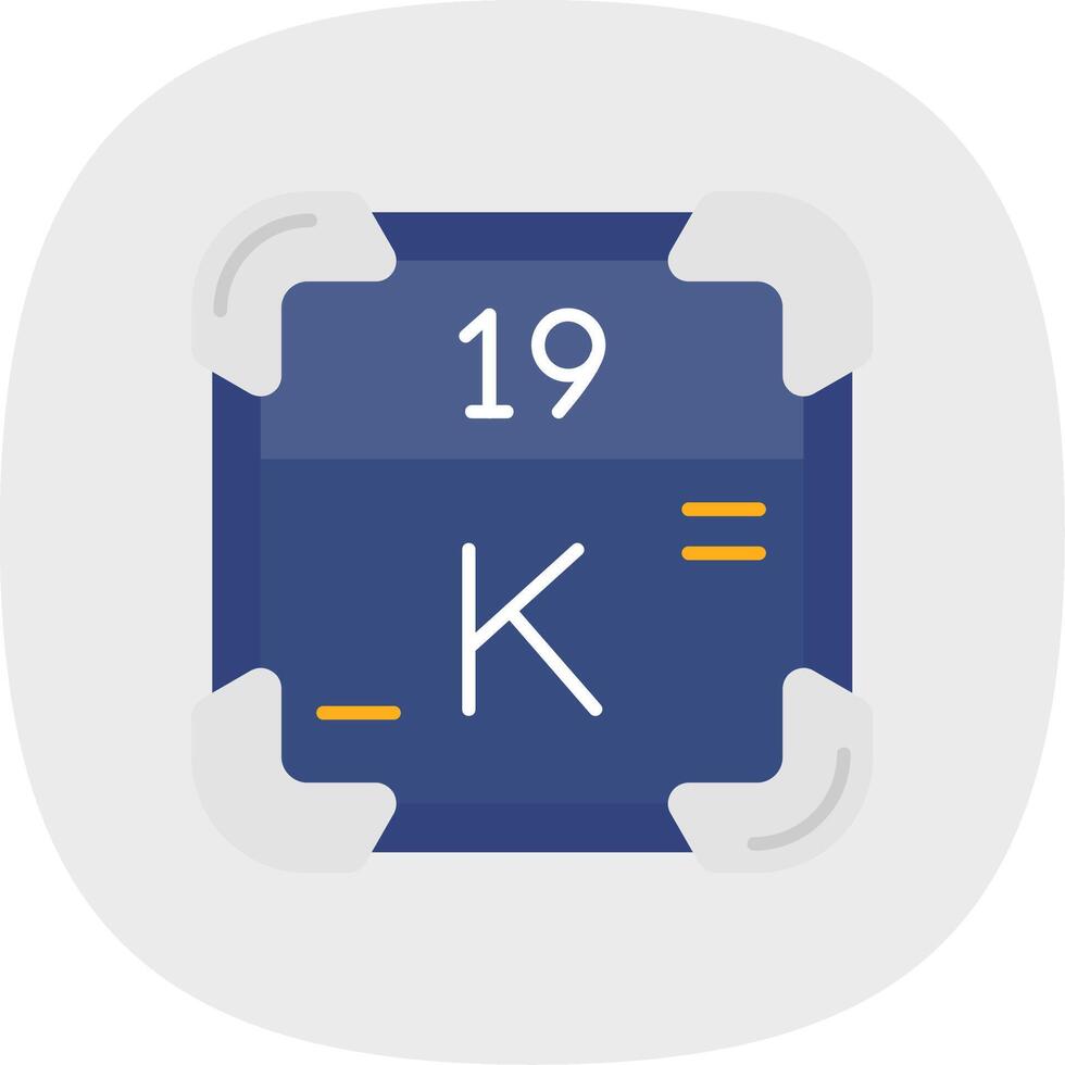 Potassium Flat Curve Icon vector