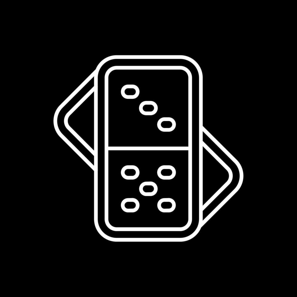 Domino Line Inverted Icon vector