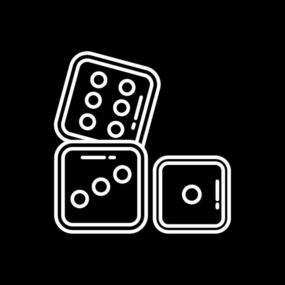 Dices Line Inverted Icon vector