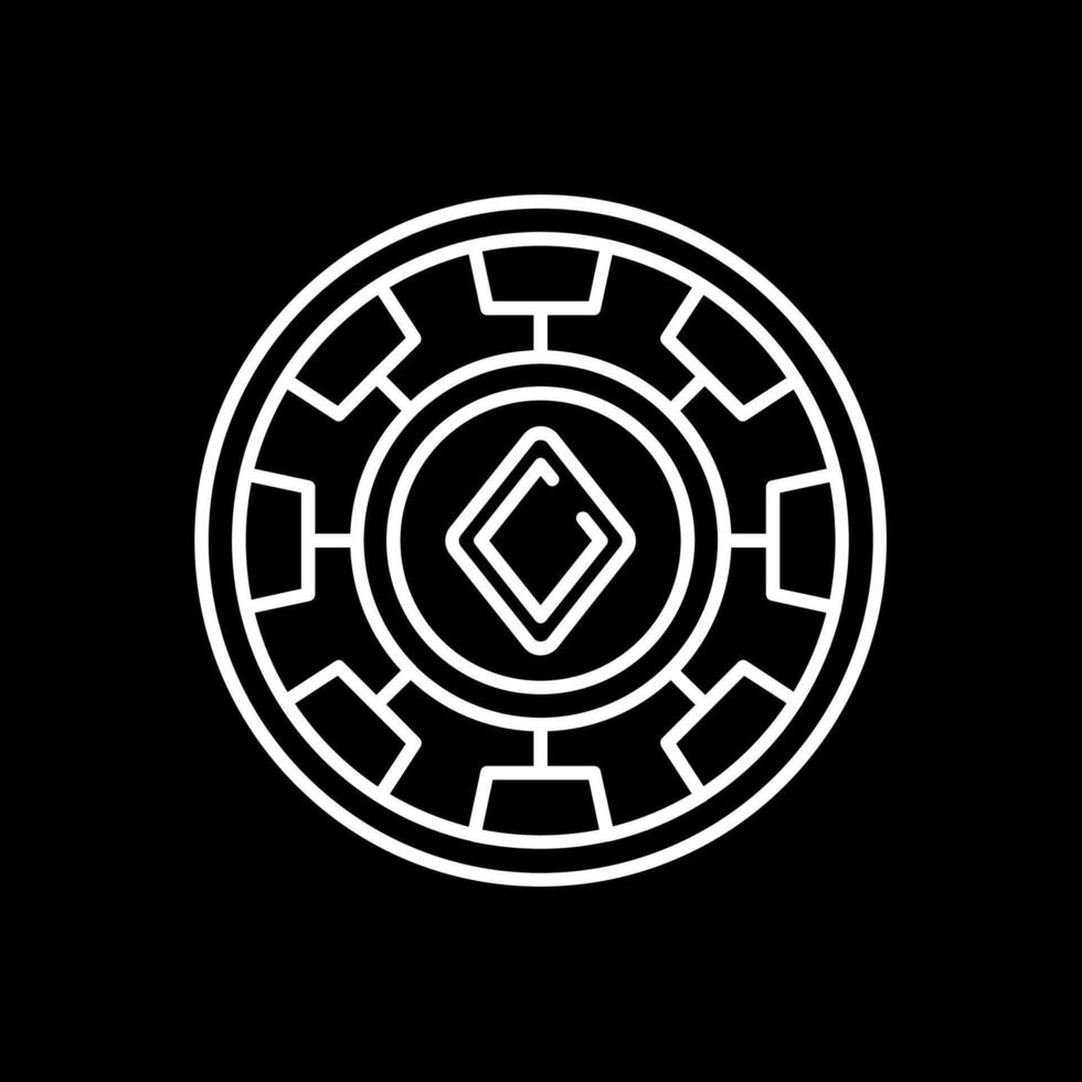 Chip Line Inverted Icon vector