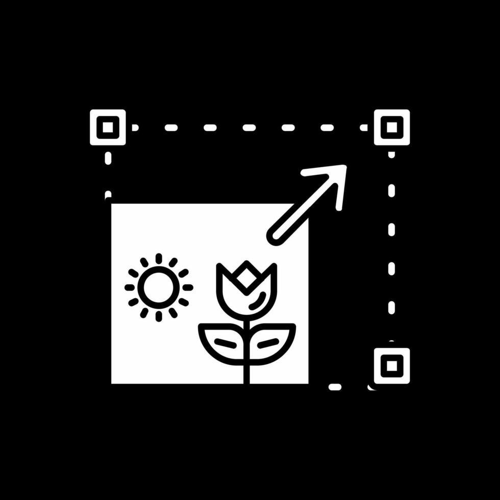 Resizing Glyph Inverted Icon vector