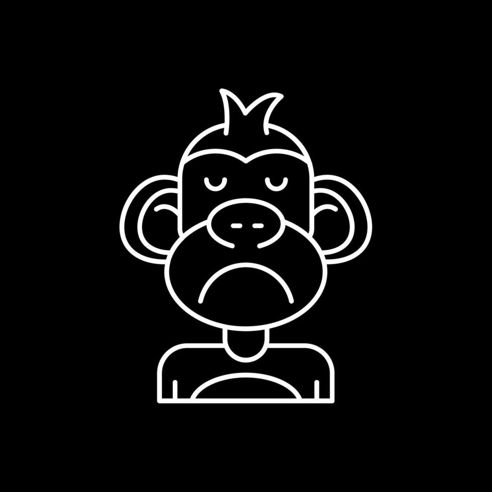 Sad Line Inverted Icon vector