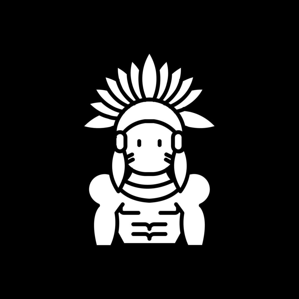 indio glifo invertido icono vector