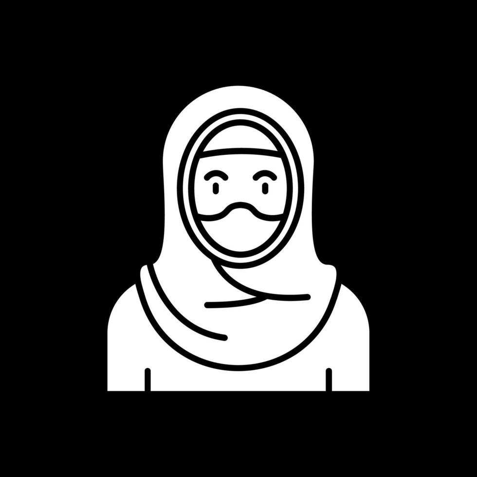 Muslim Glyph Inverted Icon vector