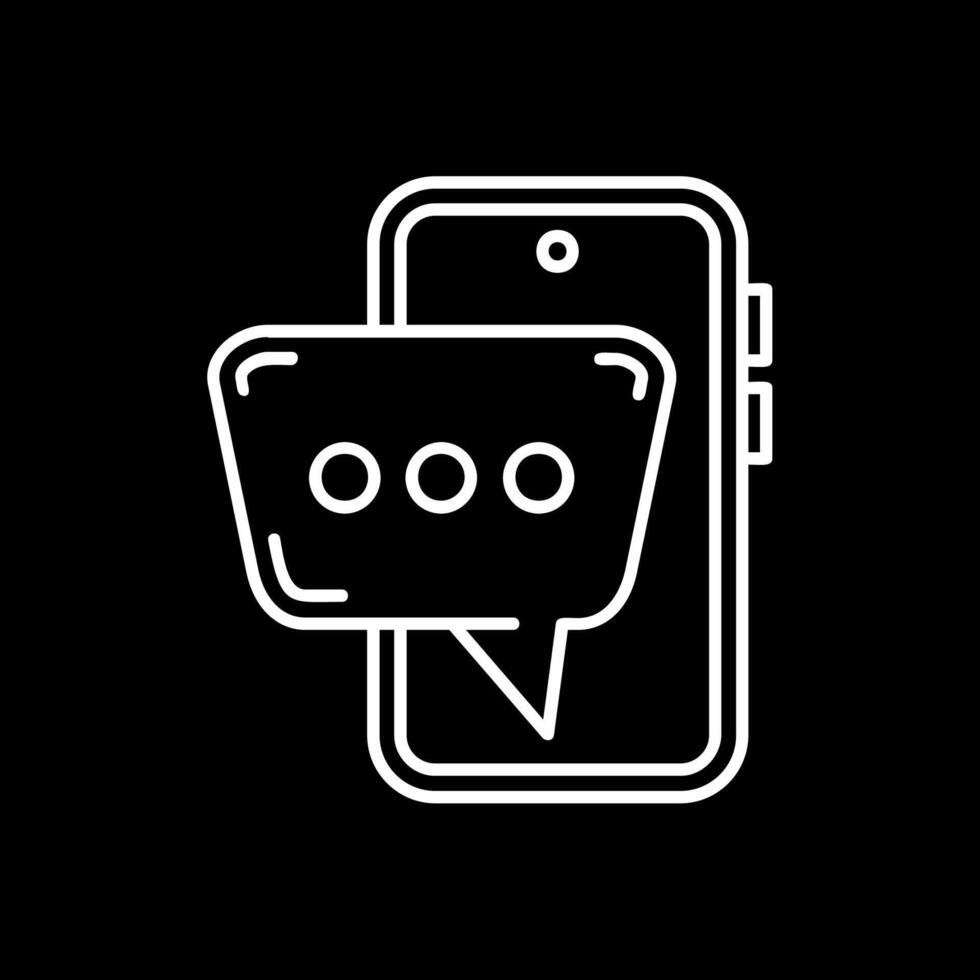 Smartphone Line Inverted Icon vector