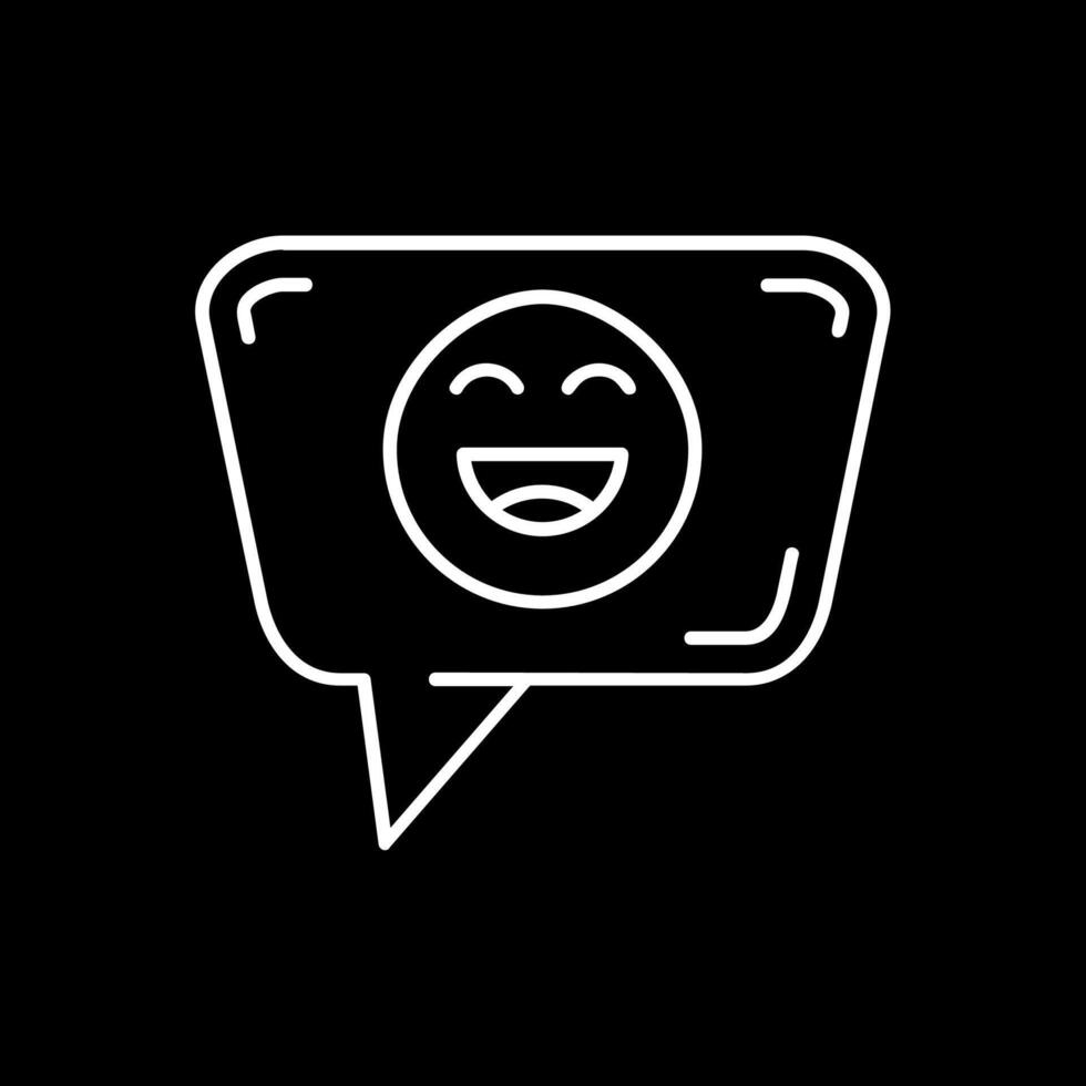Happy Line Inverted Icon vector