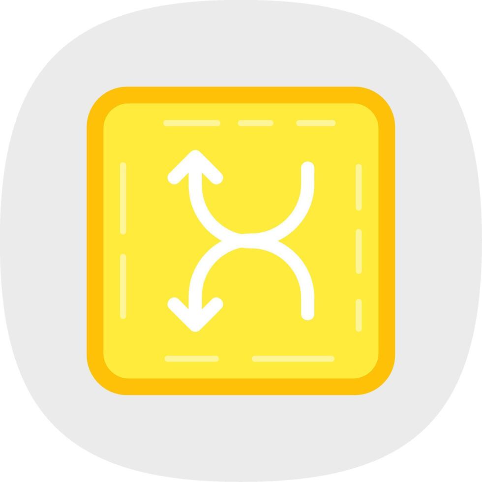 Shuffle Flat Curve Icon vector