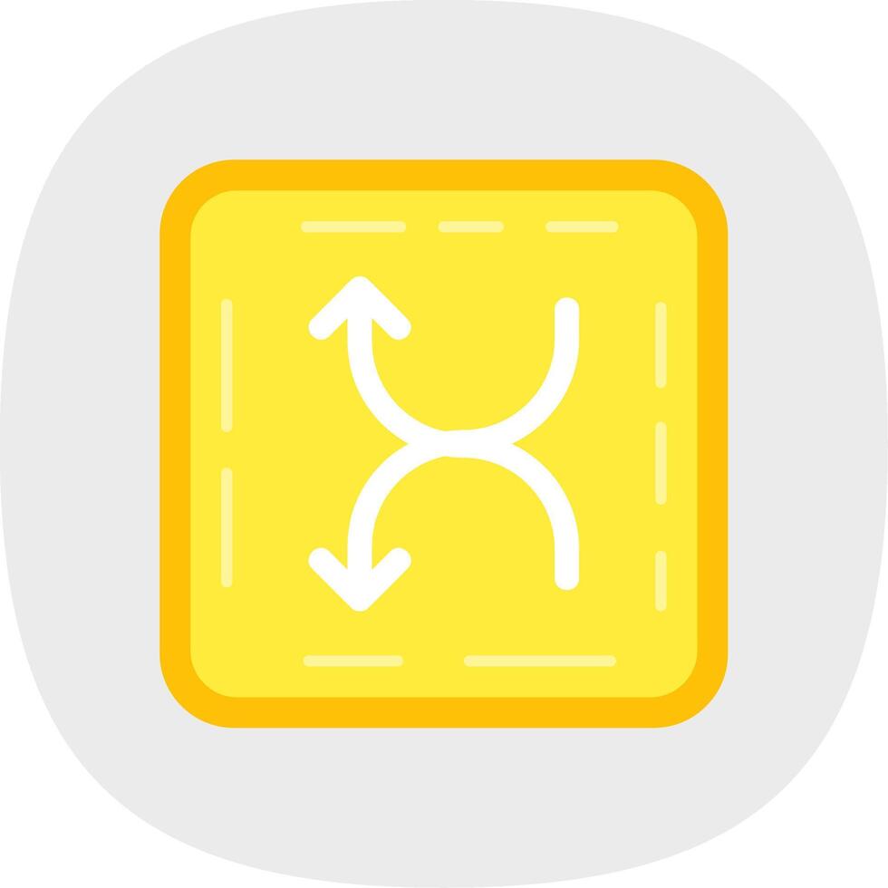 Shuffle Flat Curve Icon vector