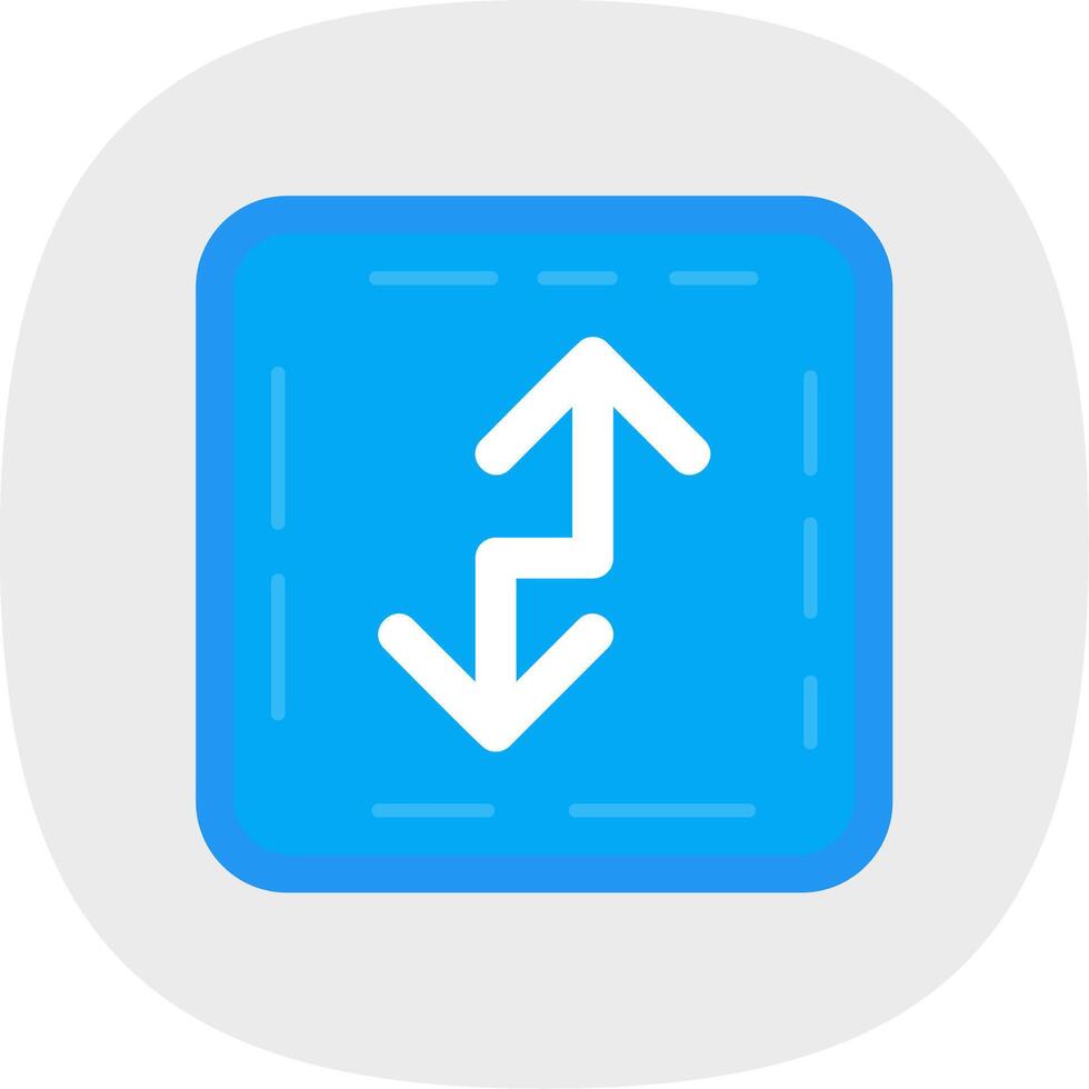 Zigzag Flat Curve Icon vector