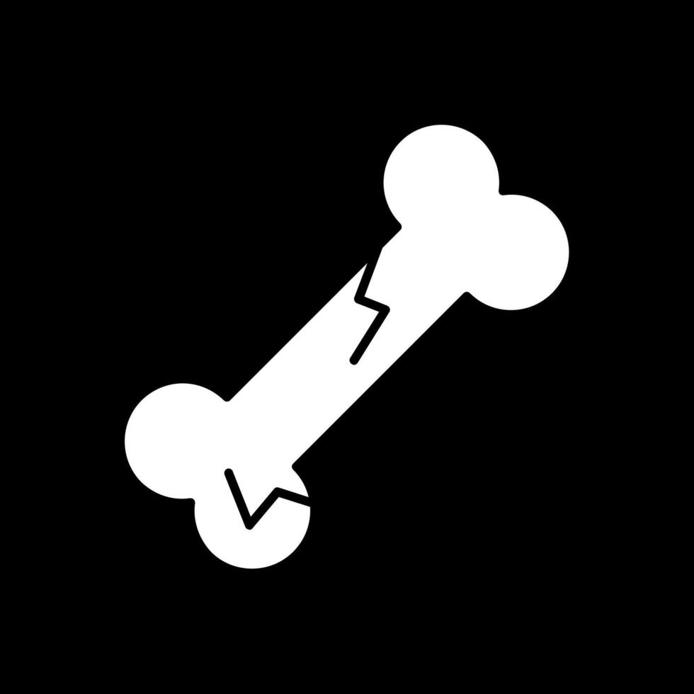 Bone Glyph Inverted Icon vector