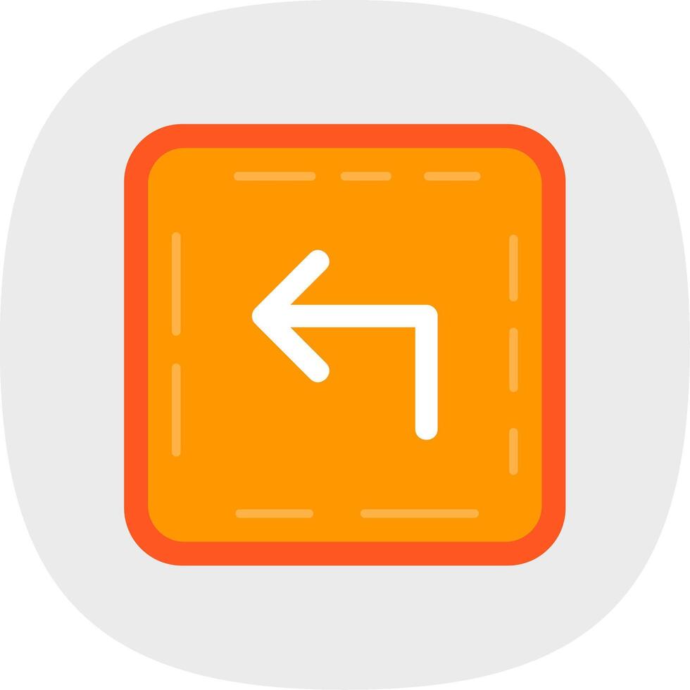 Turn Flat Curve Icon vector