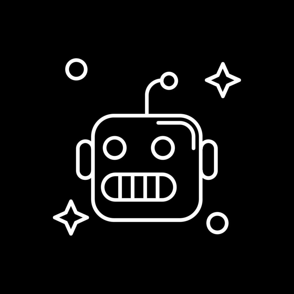 icono de línea de robot invertida vector