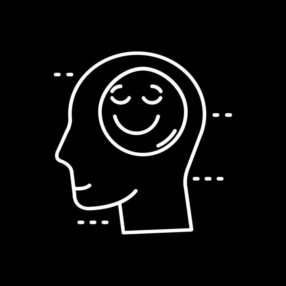 Happiness Line Inverted Icon vector