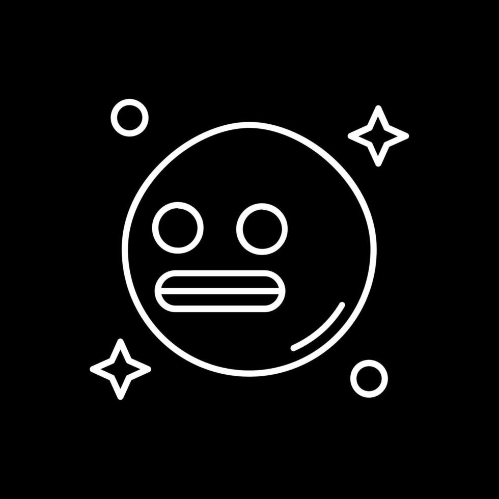 Shocked Line Inverted Icon vector