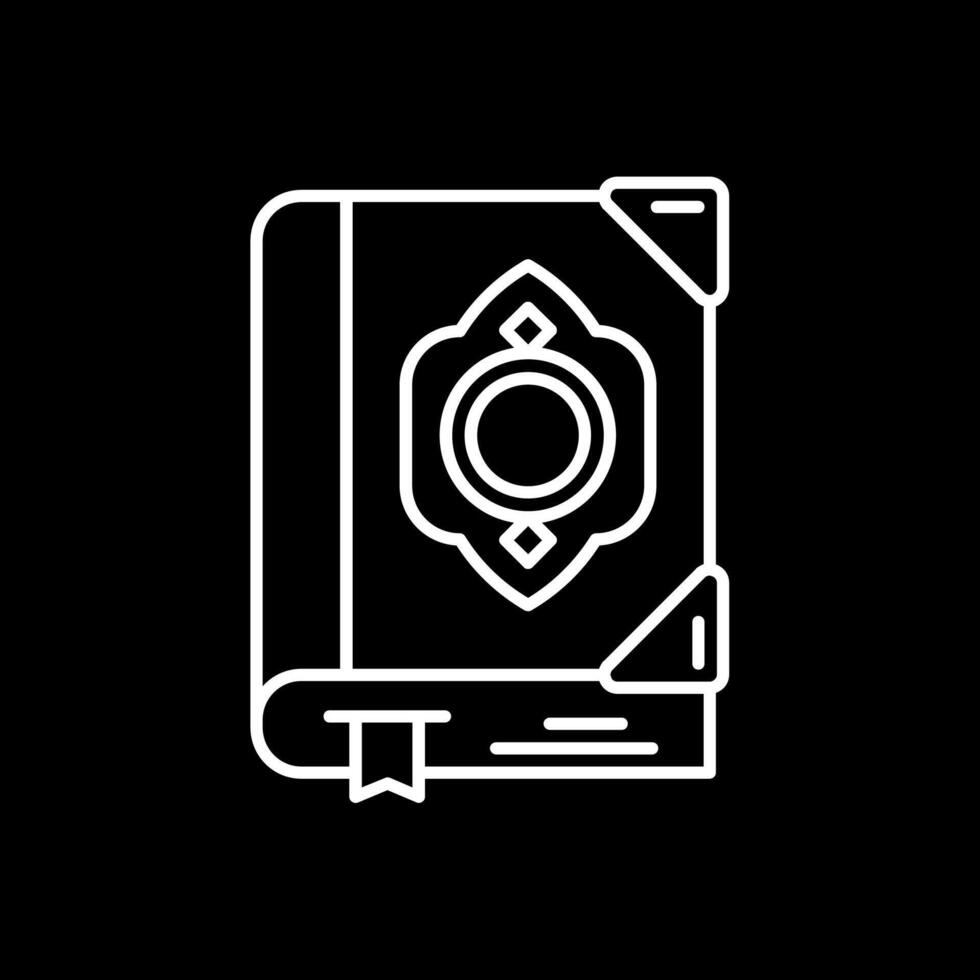 Quran Line Inverted Icon vector