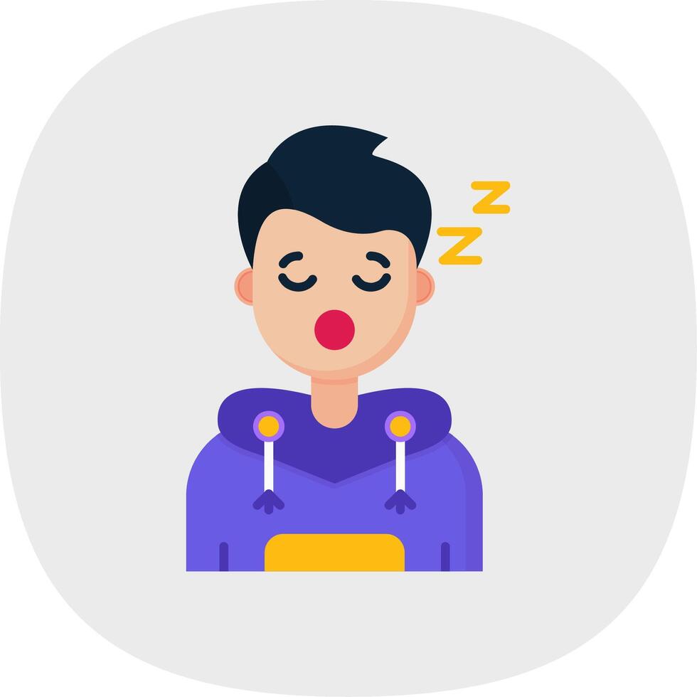 Sleep Flat Curve Icon vector
