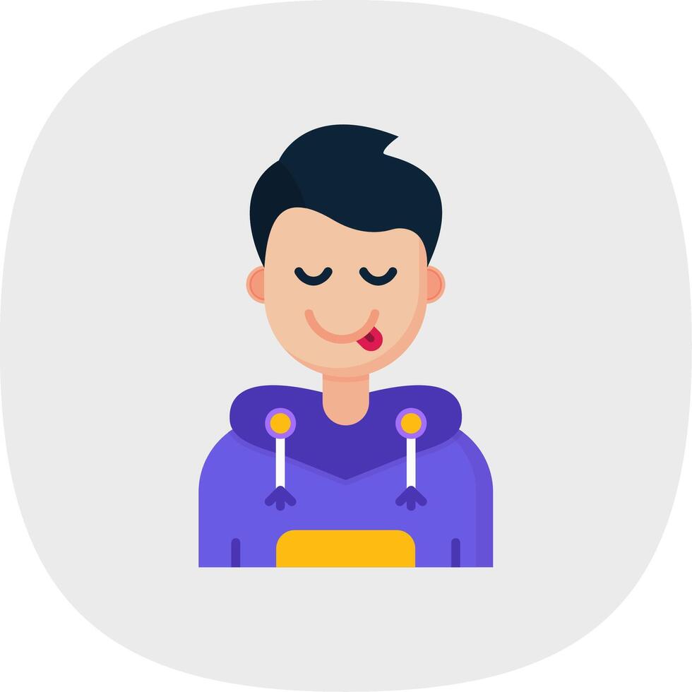 Tongue Flat Curve Icon vector