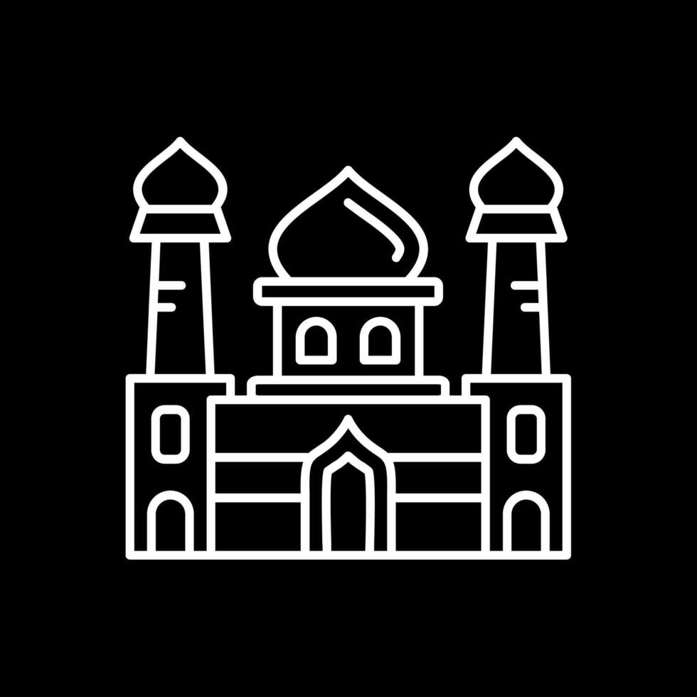 Mosque Line Inverted Icon vector