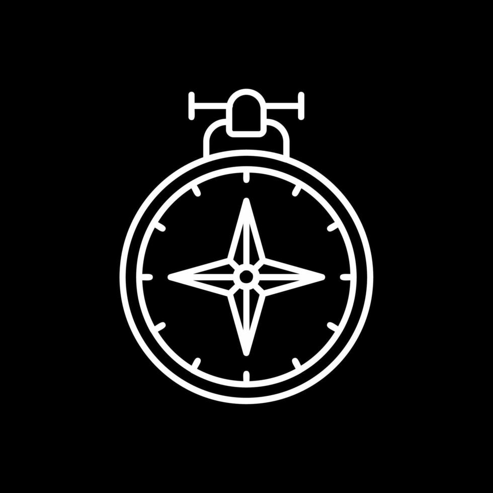 Compass Line Inverted Icon vector