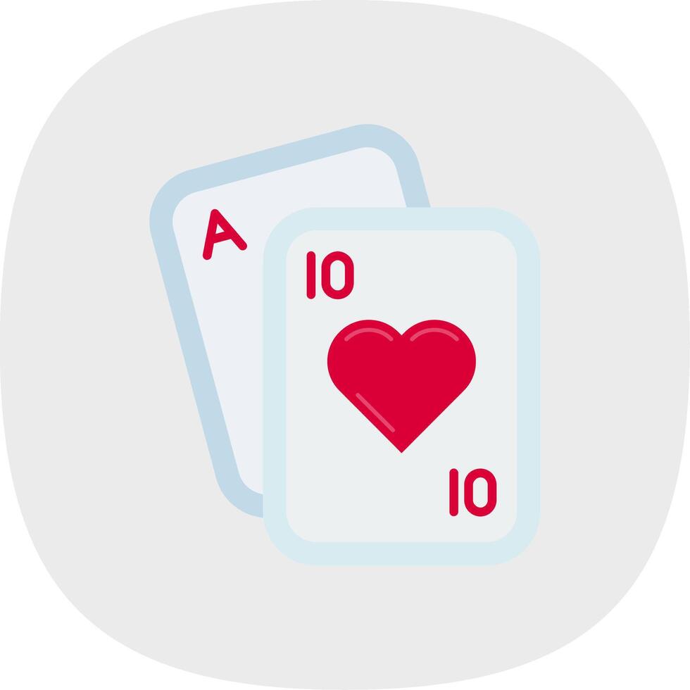 Poker Flat Curve Icon vector