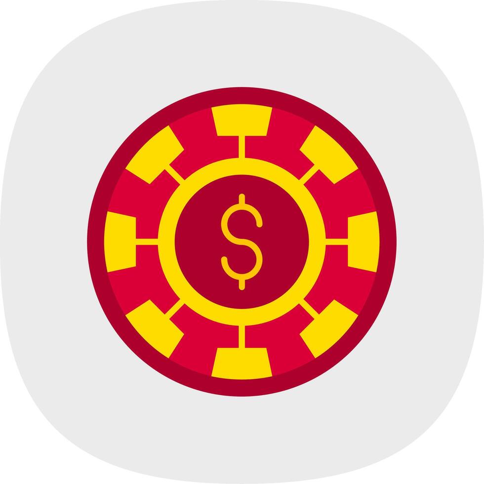Chip Flat Curve Icon vector