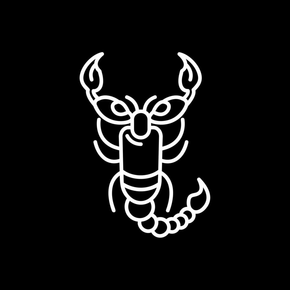 Scorpion Line Inverted Icon vector