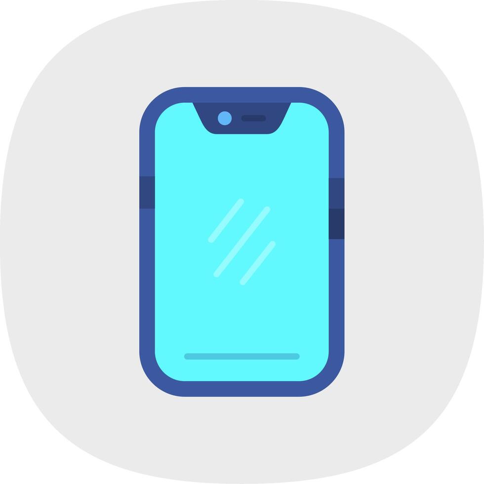 Smartphone Flat Curve Icon vector