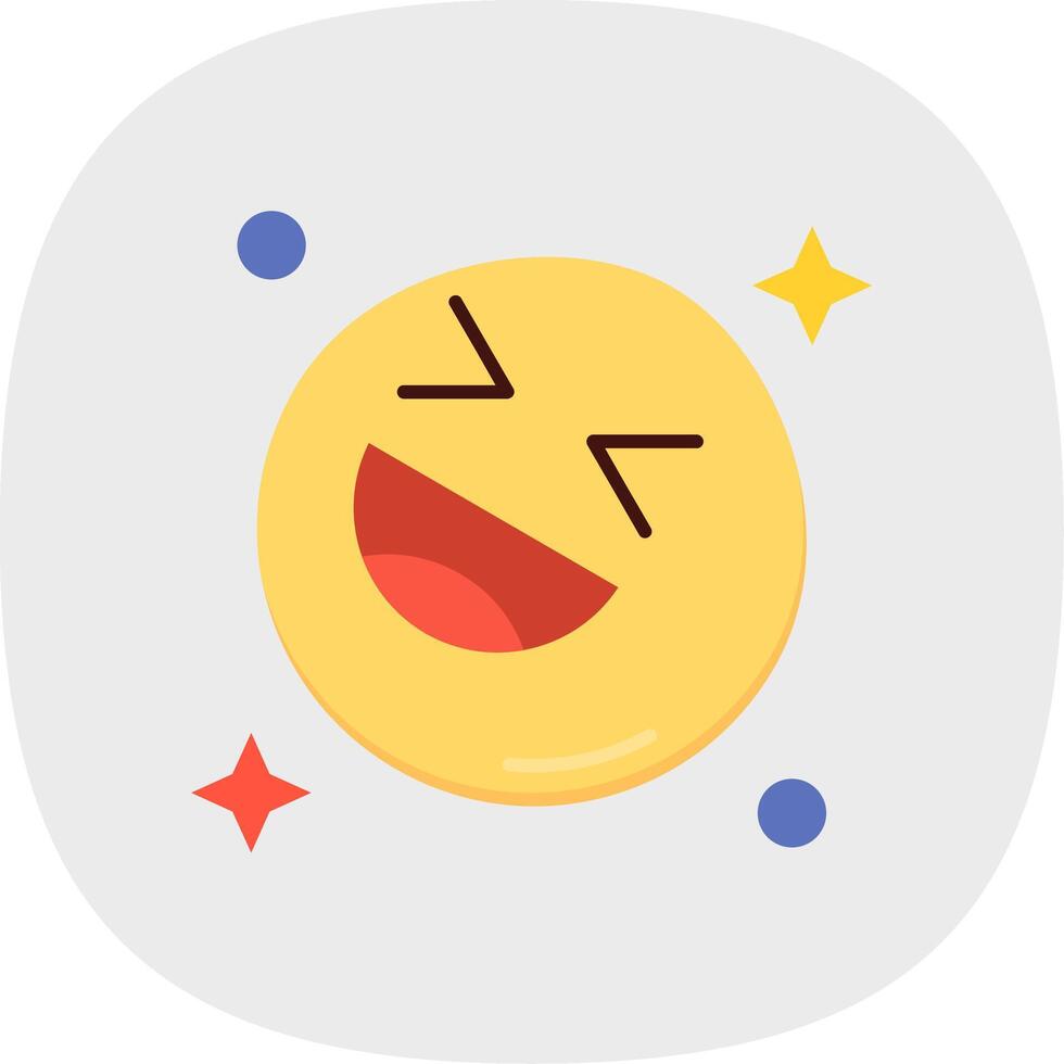 Laugh Flat Curve Icon vector
