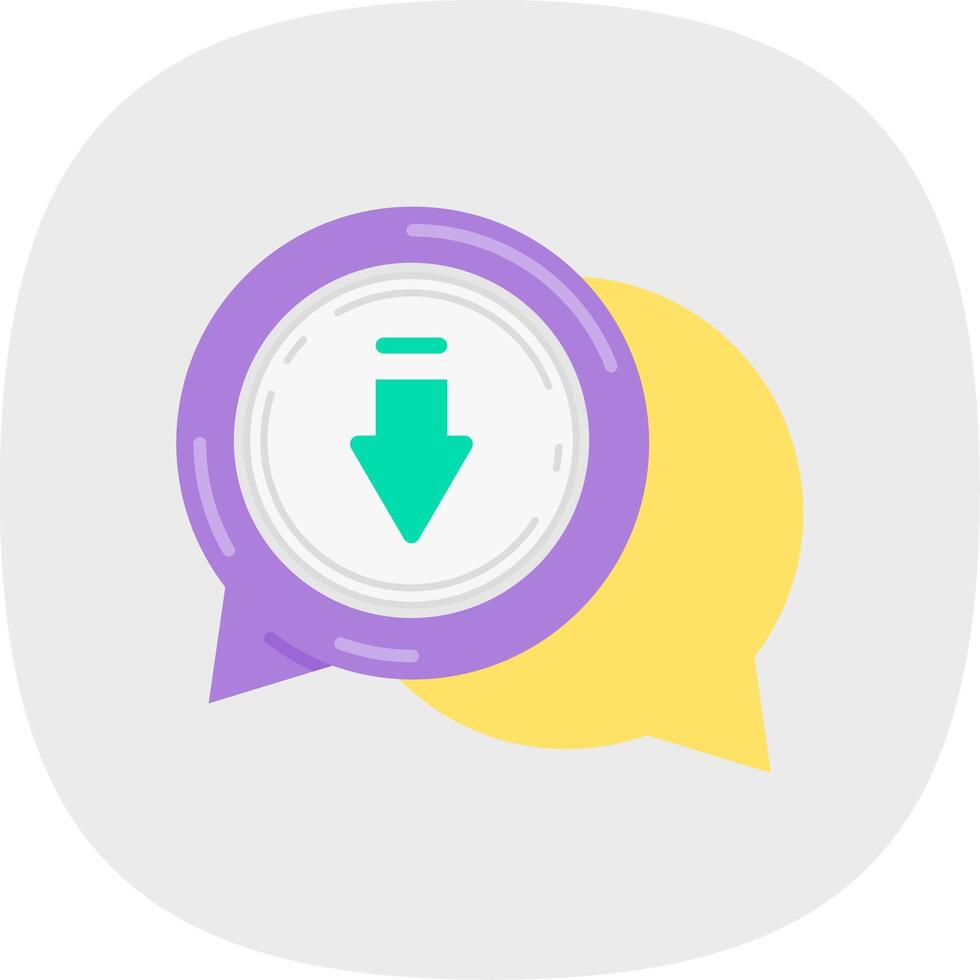 Downloading Flat Curve Icon vector