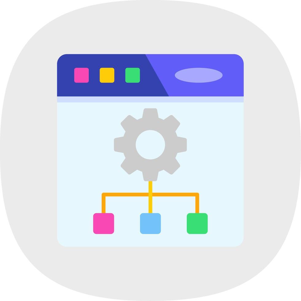 Setting Flat Curve Icon vector