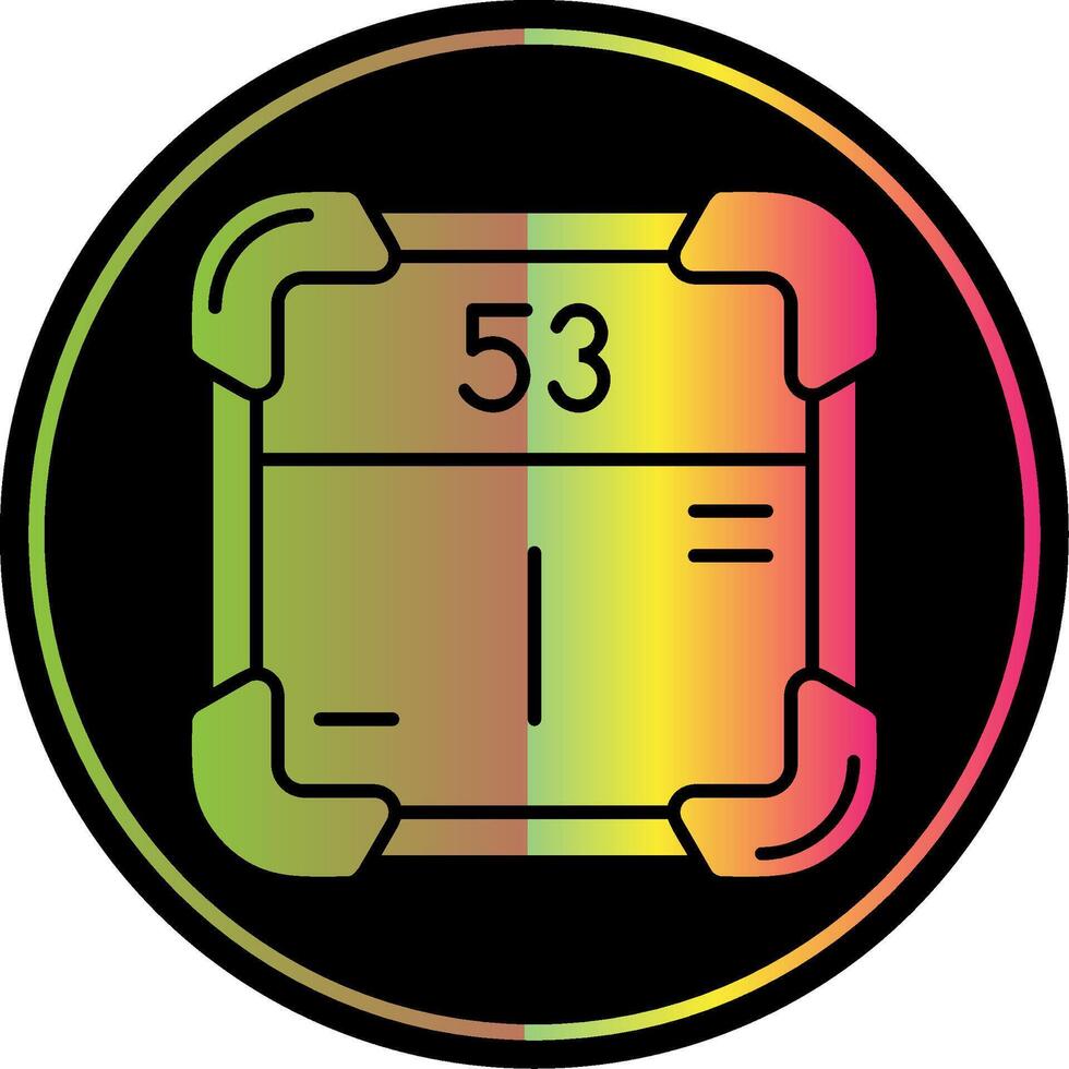 Iodine Glyph Due Color Icon vector