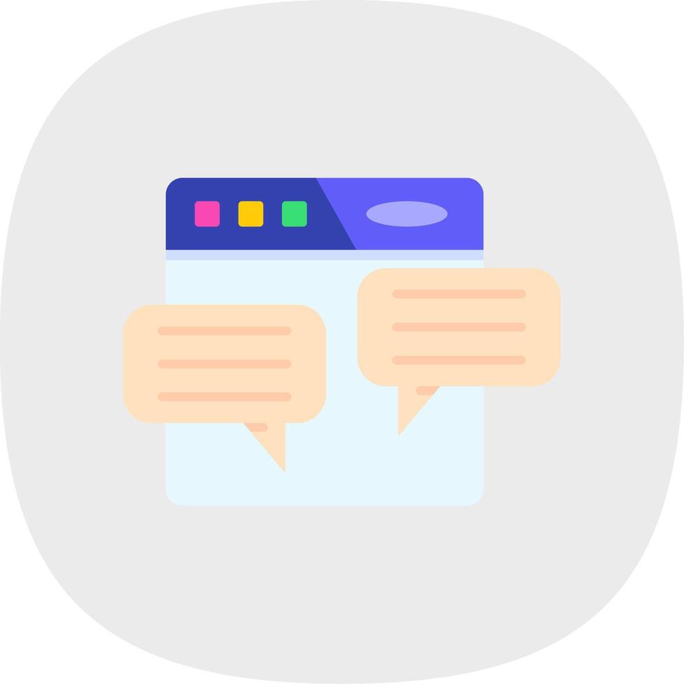 Comment Flat Curve Icon vector