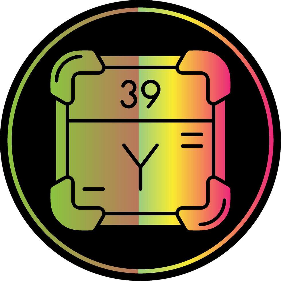 Yttrium Glyph Due Color Icon vector