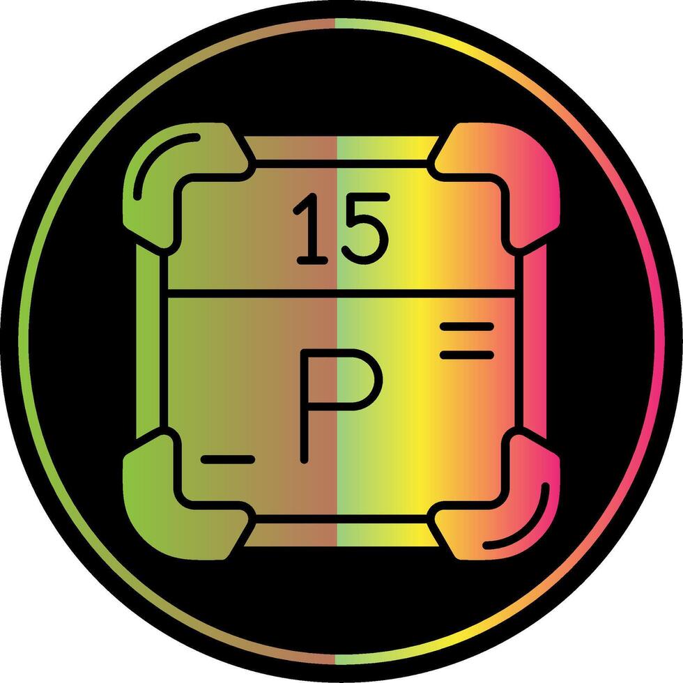 Phosphorus Glyph Due Color Icon vector