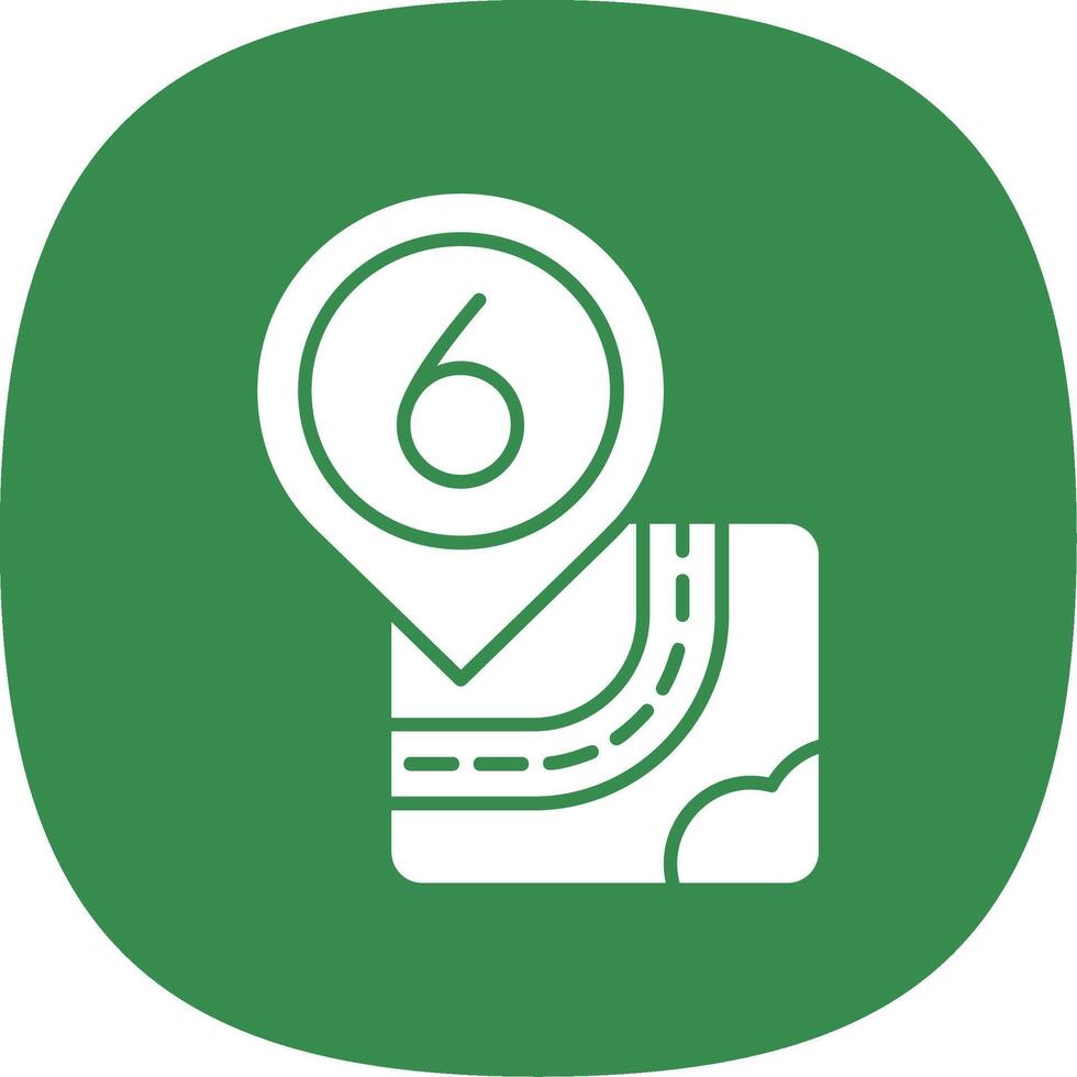 Six Glyph Curve Icon vector