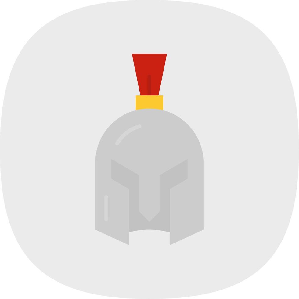 Helmet Flat Curve Icon vector