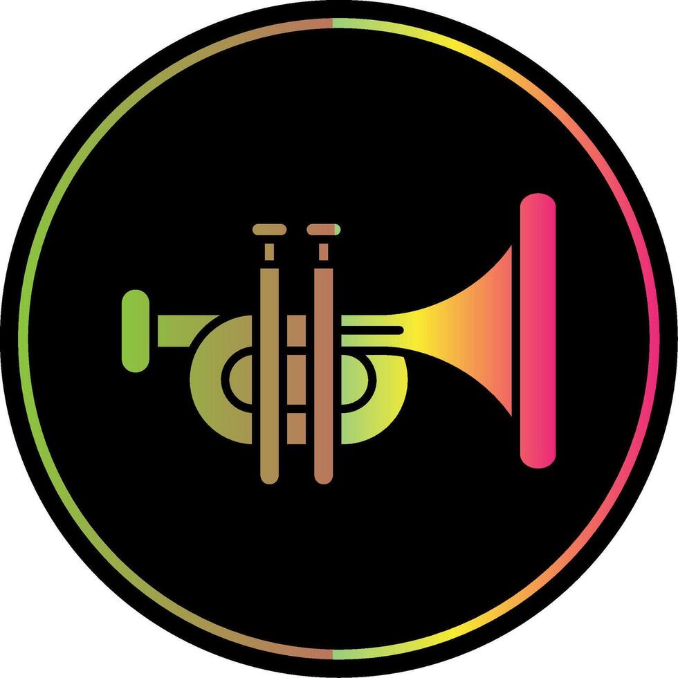 Trumpet Glyph Due Color Icon vector