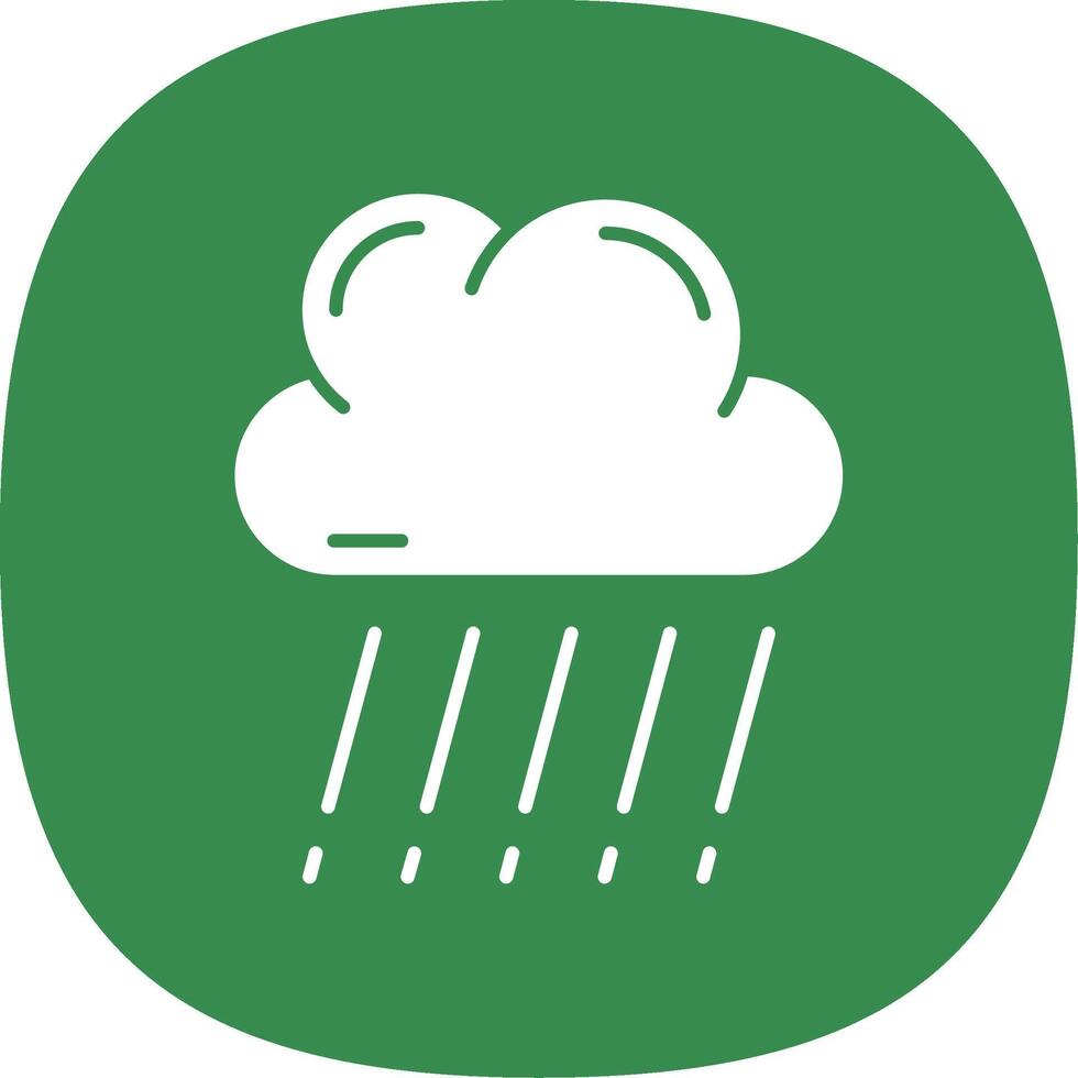 Rain Glyph Curve Icon vector